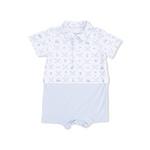 Short Playsuit (Golf Trellis Blue)