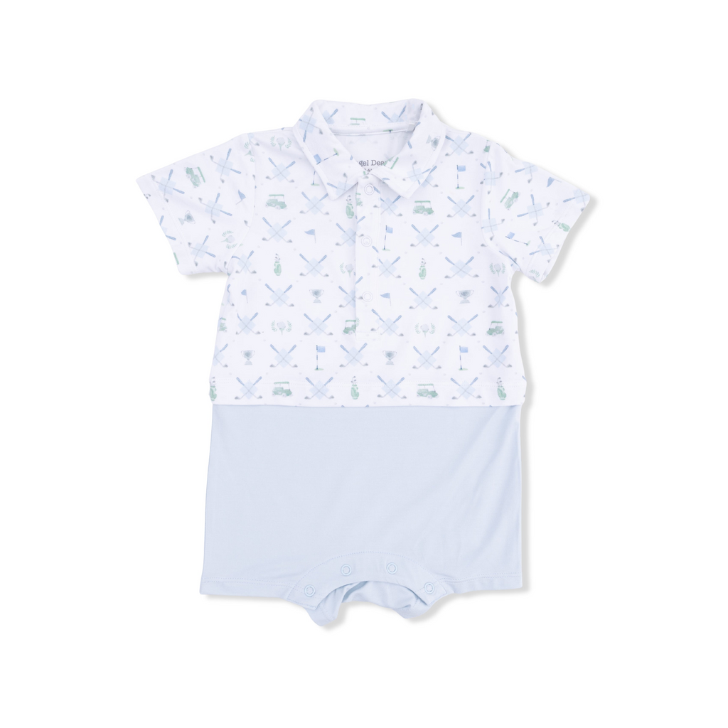 Short Playsuit (Golf Trellis Blue)