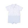 Short Playsuit (Golf Trellis Blue)