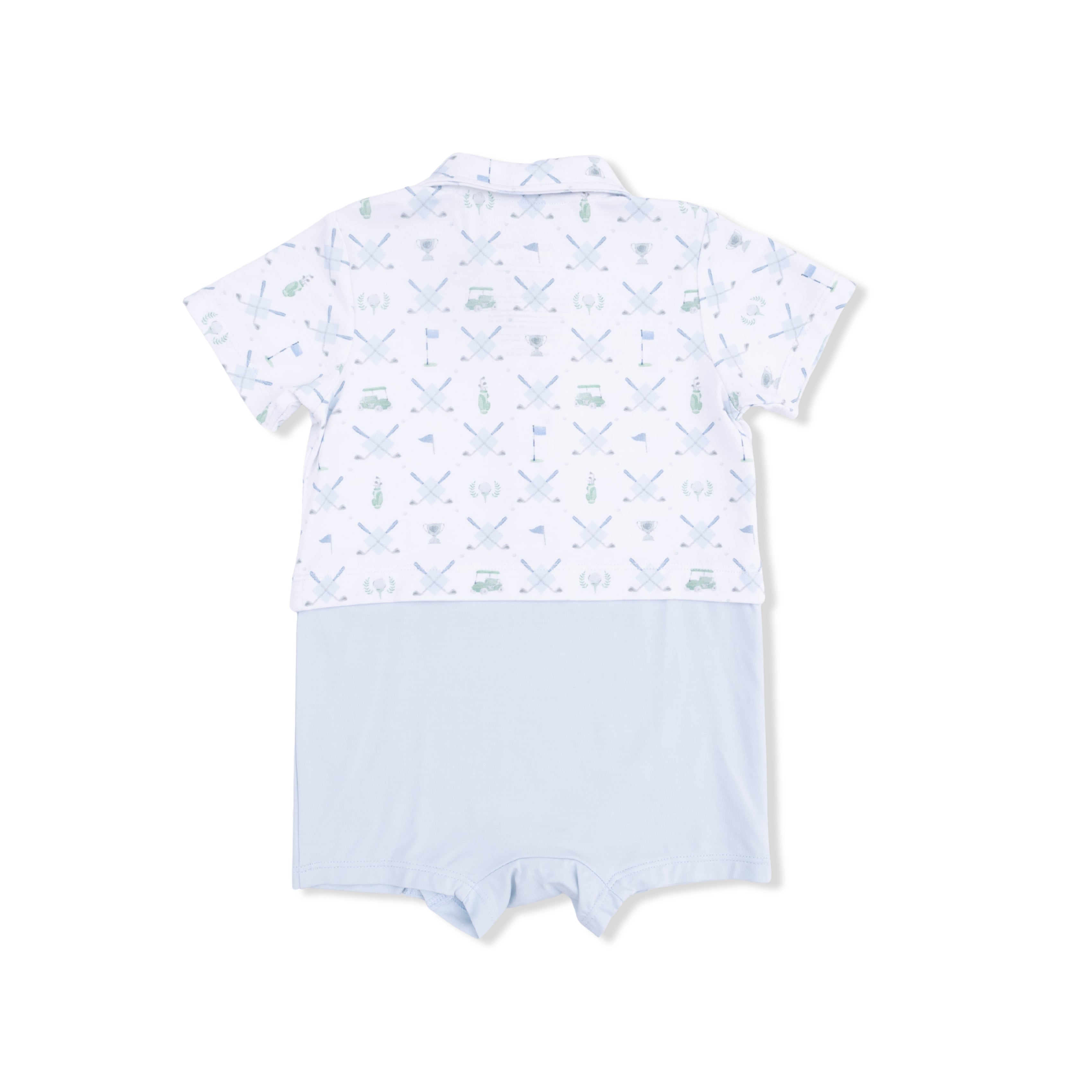 Short Playsuit (Golf Trellis Blue)