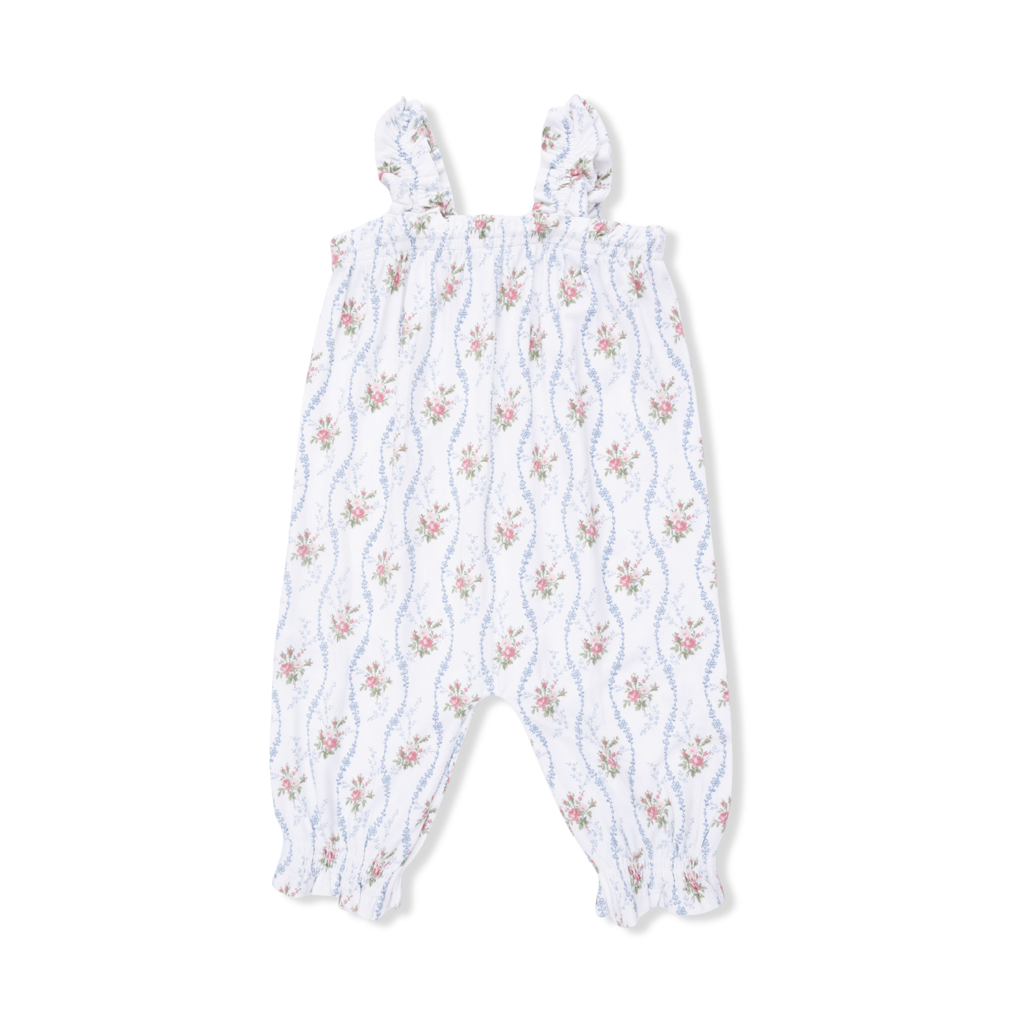 Ruffly Strap Overall (Heirloom Rose Stripe)