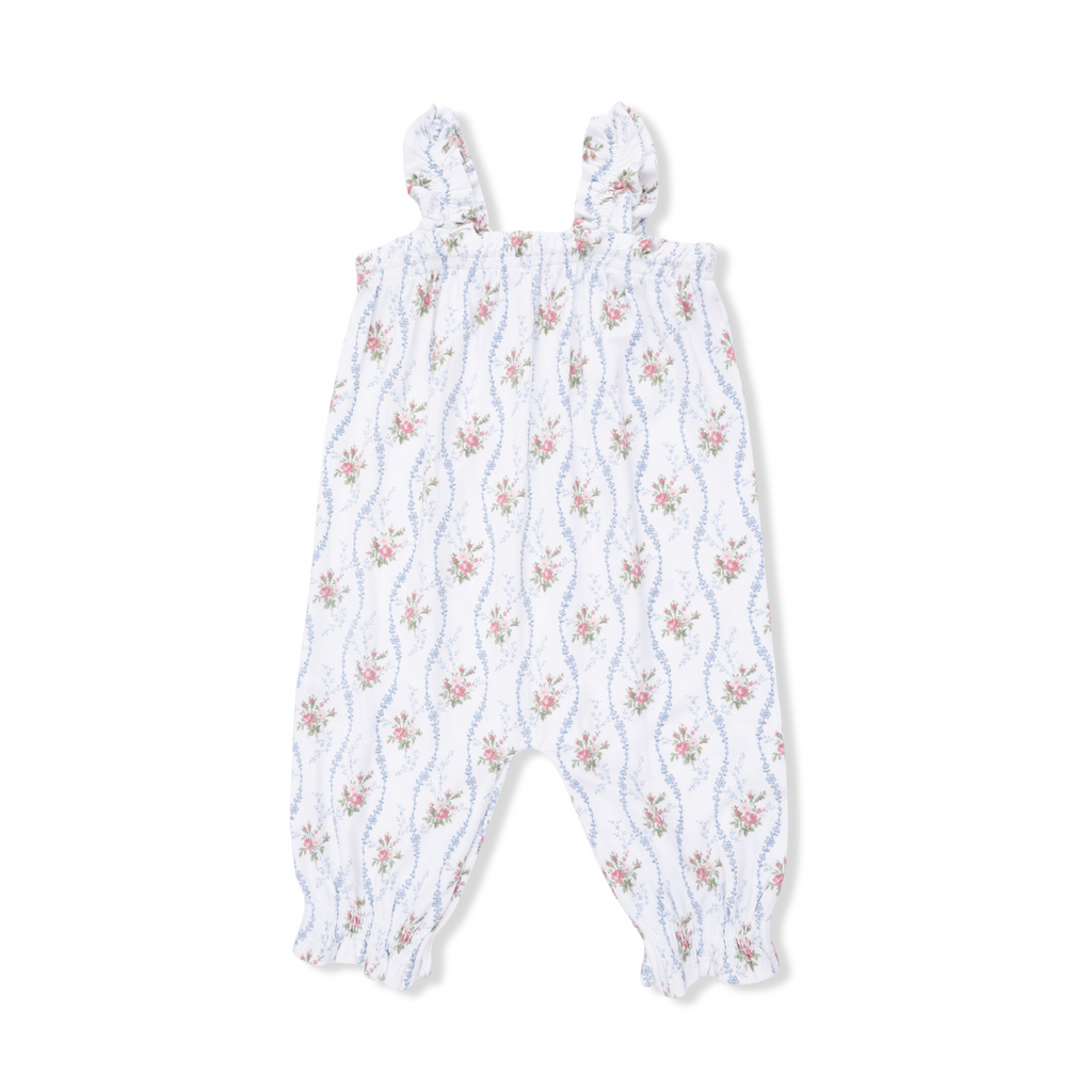 Ruffly Strap Overall (Heirloom Rose Stripe)