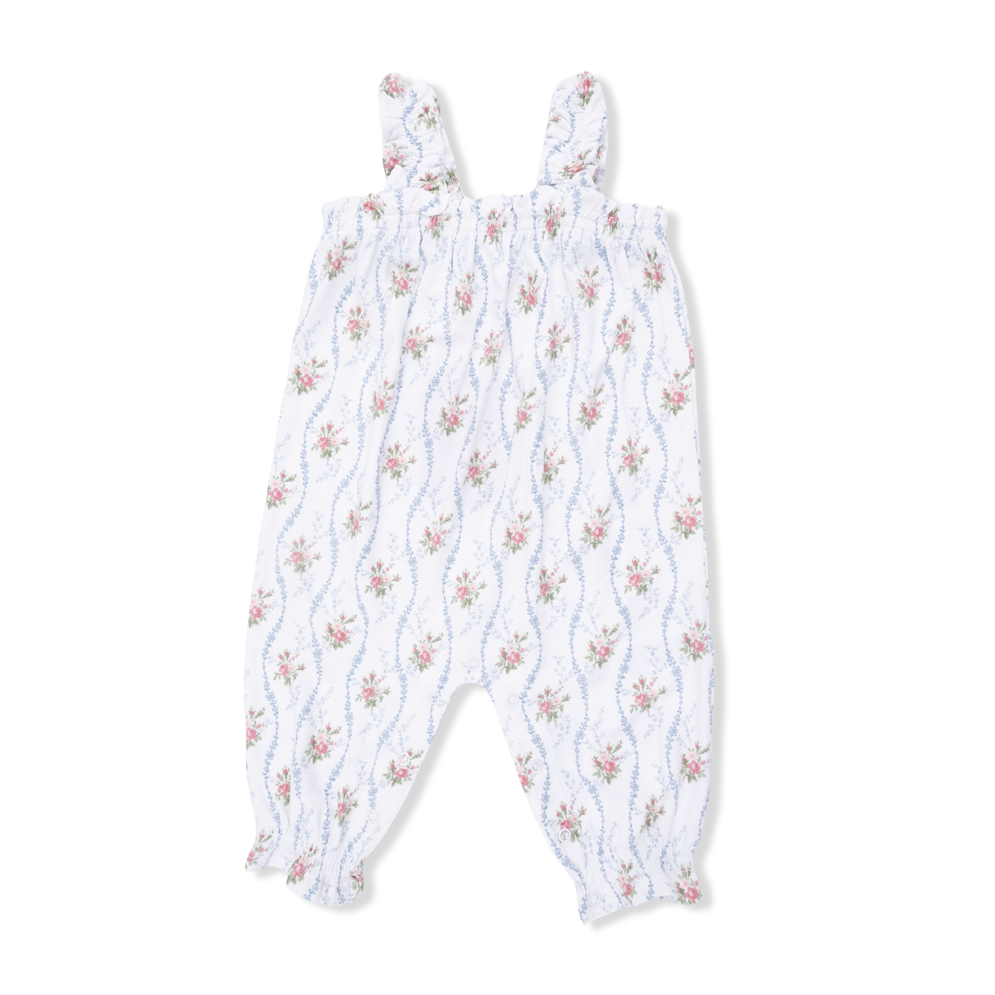 Ruffly Strap Overall (Heirloom Rose Stripe)
