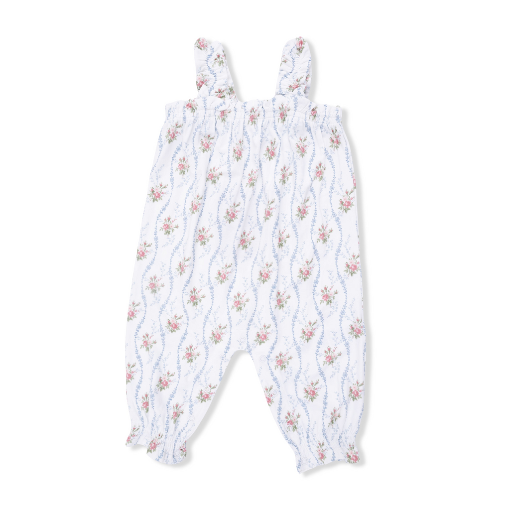 Ruffly Strap Overall (Heirloom Rose Stripe)