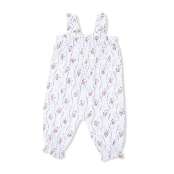Ruffly Strap Overall (Heirloom Rose Stripe)