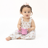 Ruffly Strap Overall (Heirloom Rose Stripe)