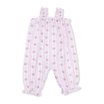 Ruffly Strap Overall (Winding Roses Stripe)