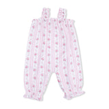 Ruffly Strap Overall (Winding Roses Stripe)