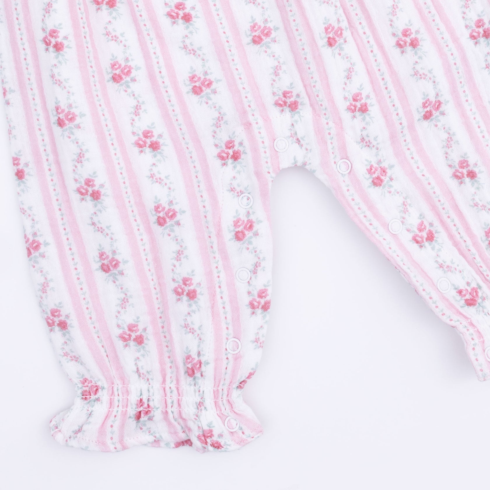 Ruffly Strap Overall (Winding Roses Stripe)