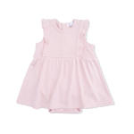 Ruffle Bodysuit Dress (Solid Veiled Pink)