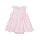 Ruffle Bodysuit Dress (Solid Veiled Pink)