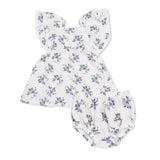 V-Neck Dress and Bloomer (Belle Rosette Dot)
