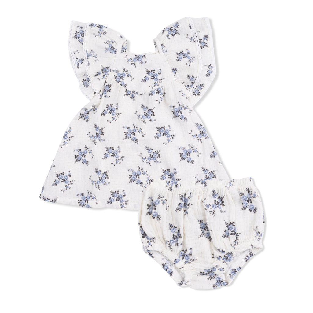 V-Neck Dress and Bloomer (Belle Rosette Dot)