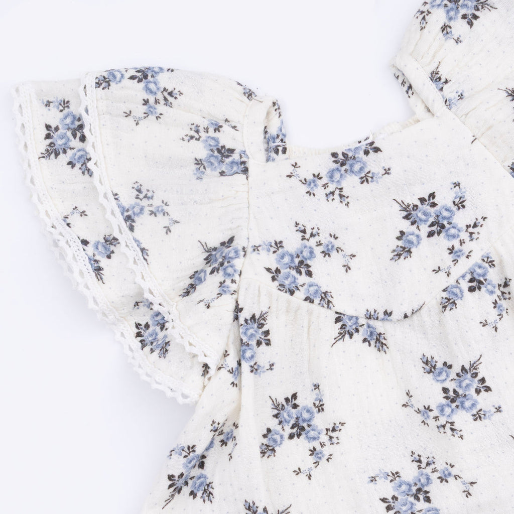V-Neck Dress and Bloomer (Belle Rosette Dot)