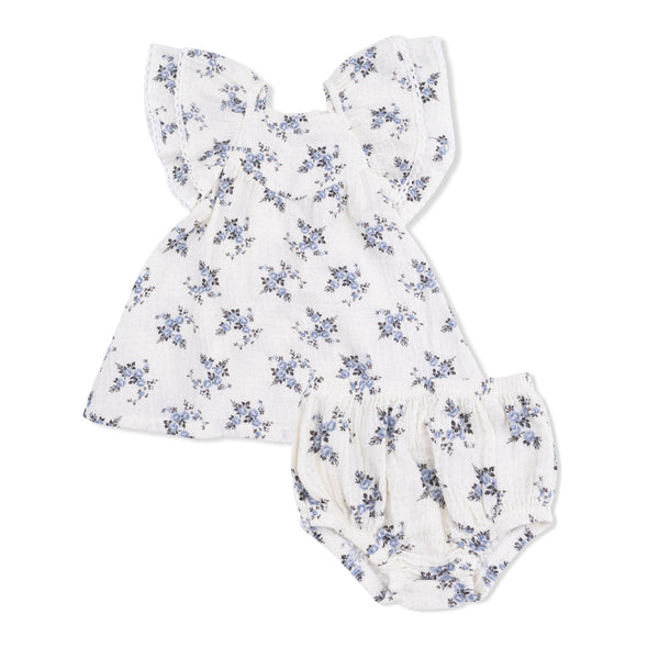 V-Neck Dress and Bloomer (Belle Rosette Dot)
