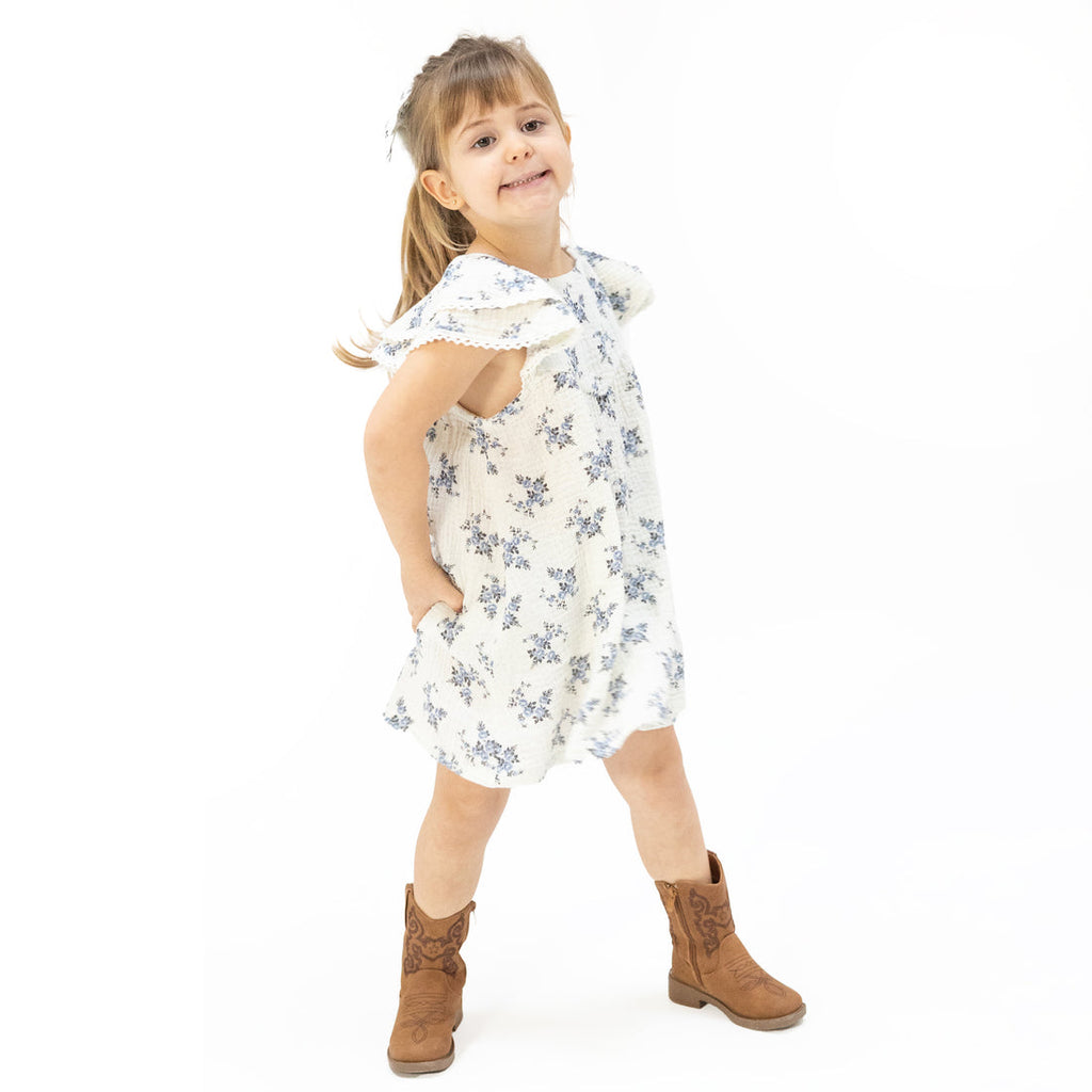 V-Neck Dress and Bloomer (Belle Rosette Dot)