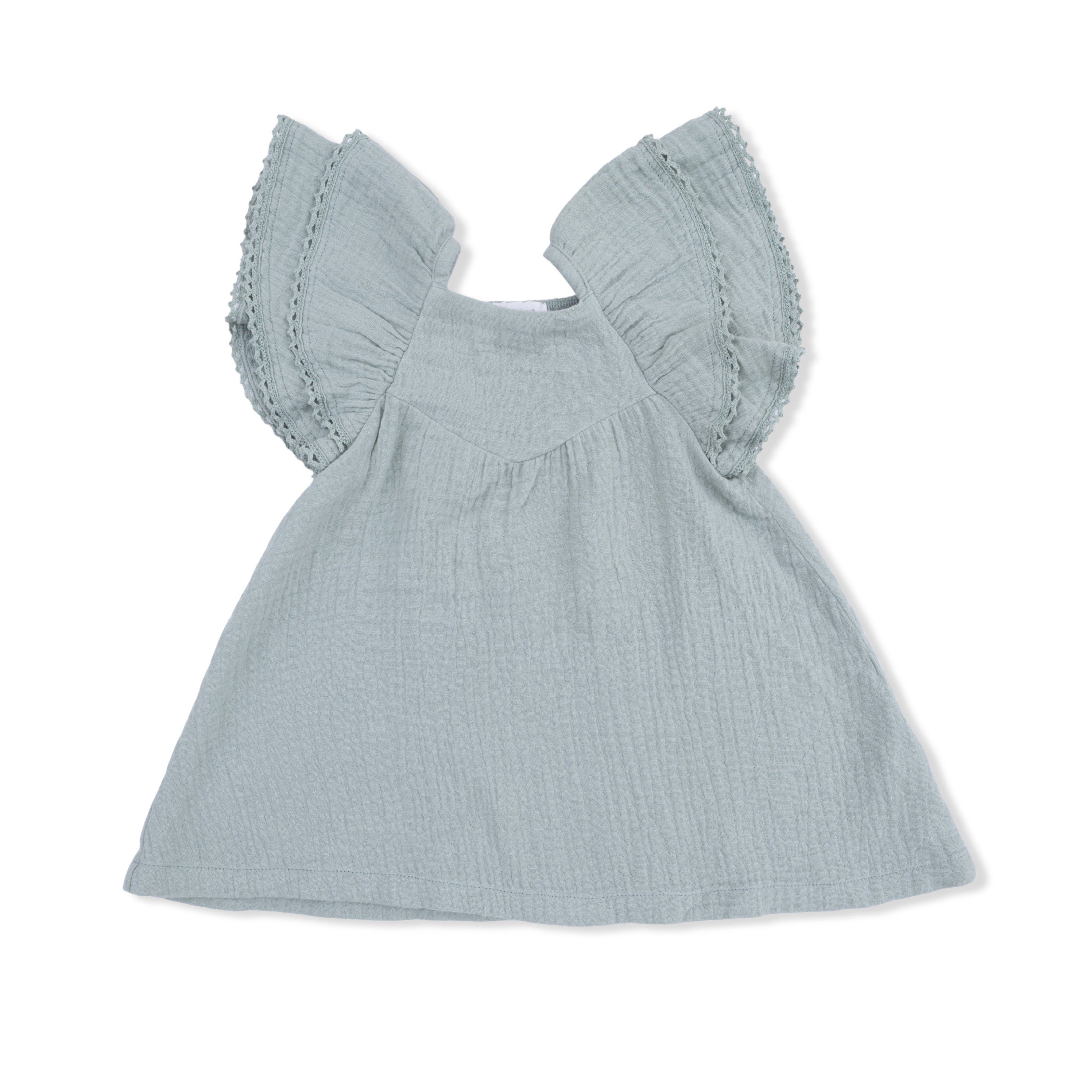 V-Neck Dress and Bloomer (Solid Muslin Jadeite)