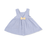 Infant Dress with Bow and Bloomer (Micro Gingham Blue Blizzard)