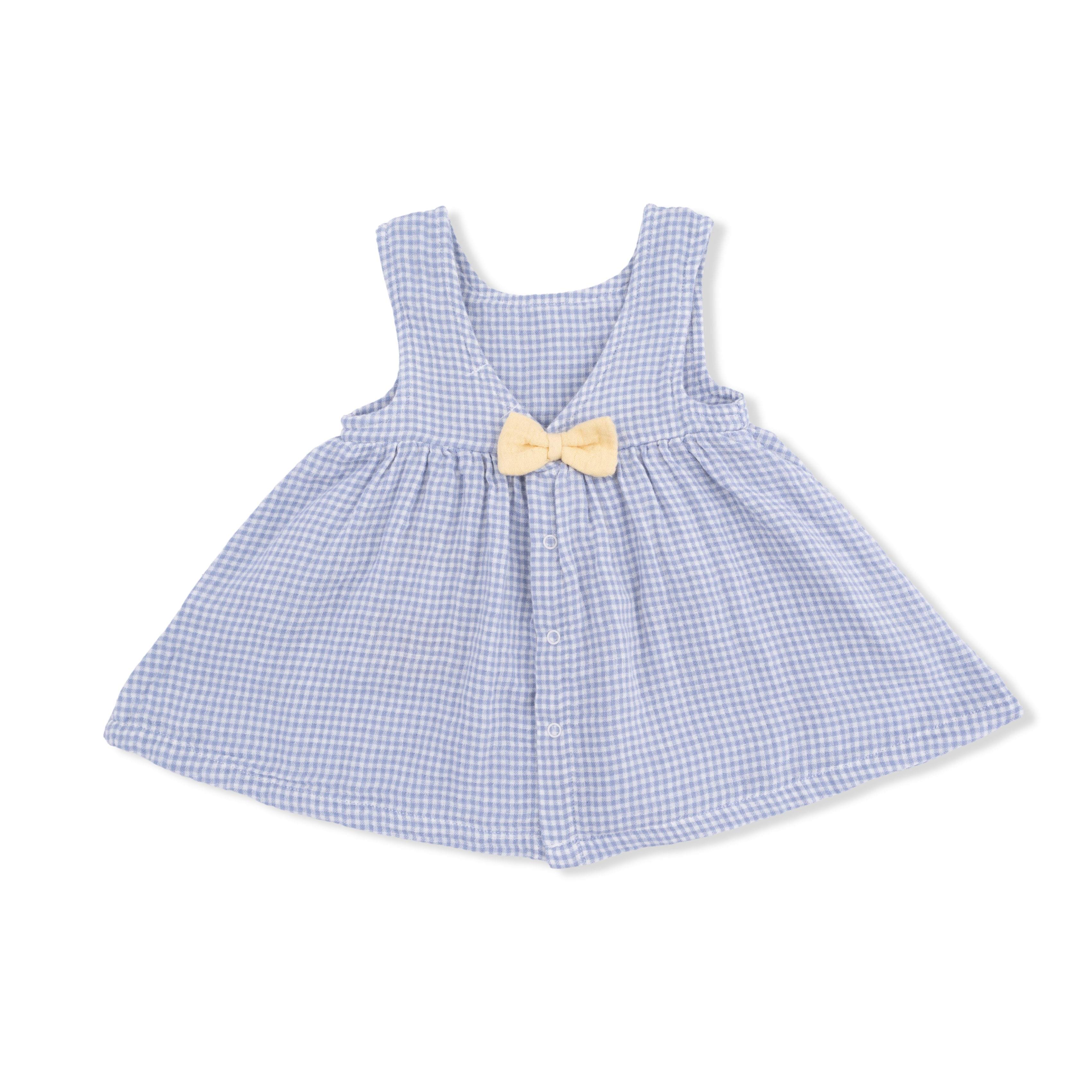 Infant Dress with Bow and Bloomer (Micro Gingham Blue Blizzard)