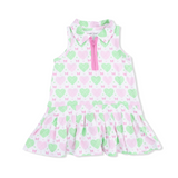 Polo Tennis Dress with Cartwheel Short (Heart Argyle)
