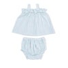 Top with Bows and Ruffle Leg Bloomer (Tiny Cherry Stripe)