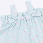 Top with Bows and Ruffle Leg Bloomer (Tiny Cherry Stripe)