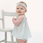 Top with Bows and Ruffle Leg Bloomer (Tiny Cherry Stripe)