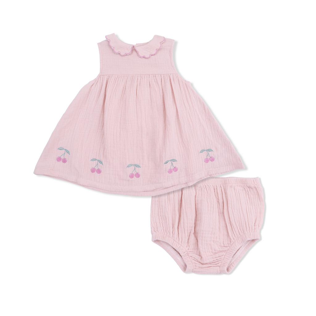 Petal Collar Dress Set (Solid Muslin Lotus)