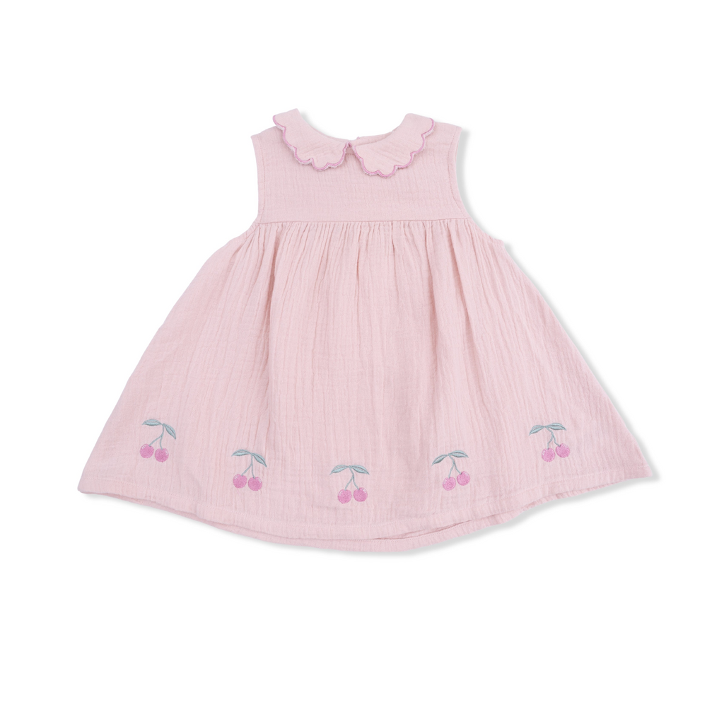 Petal Collar Dress Set (Solid Muslin Lotus)