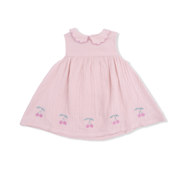 Petal Collar Dress Set (Solid Muslin Lotus)