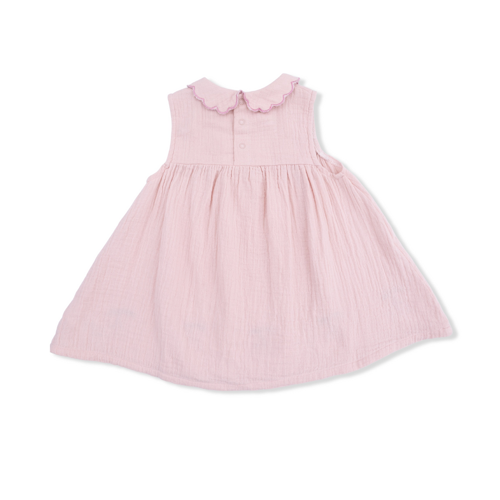 Petal Collar Dress Set (Solid Muslin Lotus)