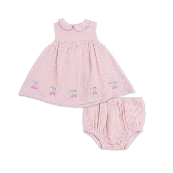 Petal Collar Dress Set (Solid Muslin Lotus)
