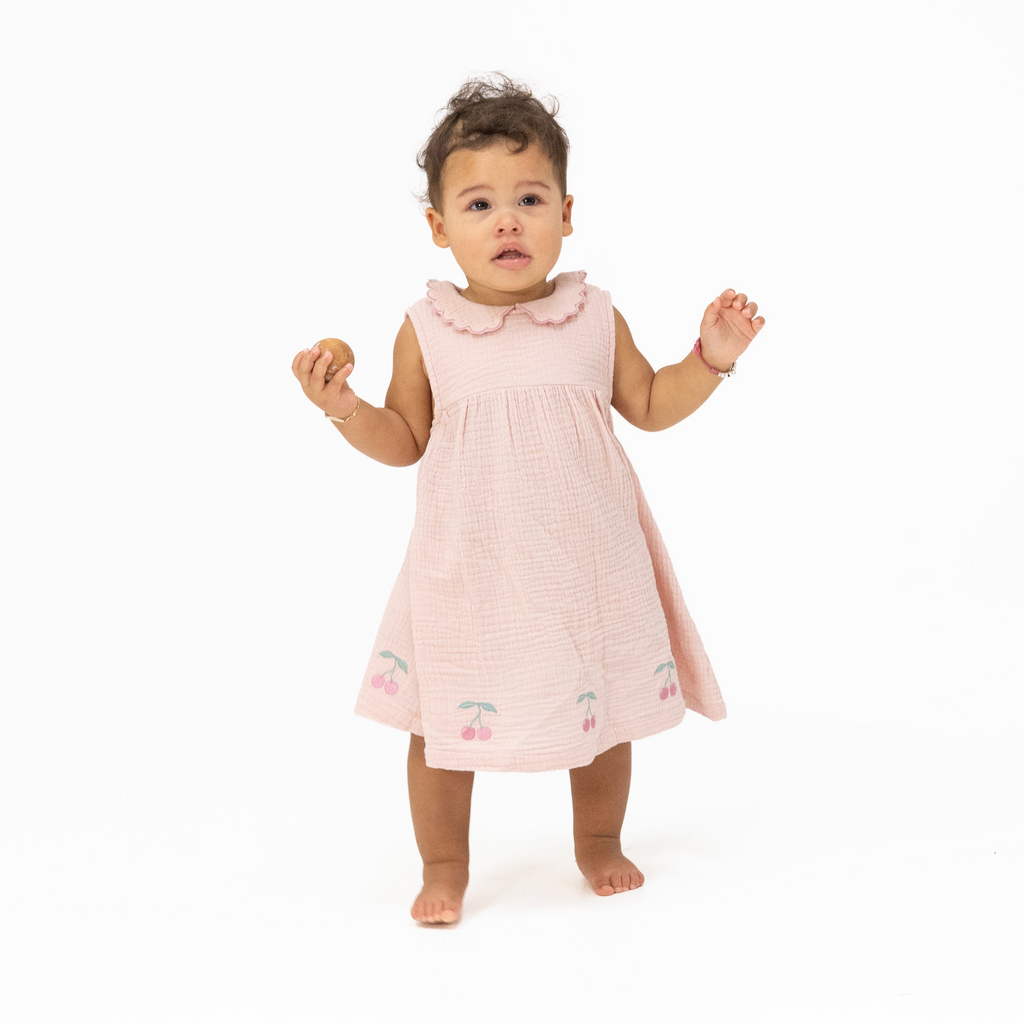 Petal Collar Dress Set (Solid Muslin Lotus)