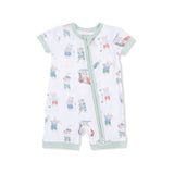 Shortie 2 Way Zipper Romper (Golfing Teddy Bears)