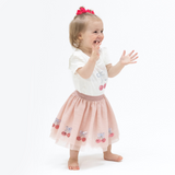 Tutu Skirt with Bike Shorts (Sweet Bow Cherries)