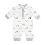 Zip Neck Romper (Vintage Airplane Pilots)