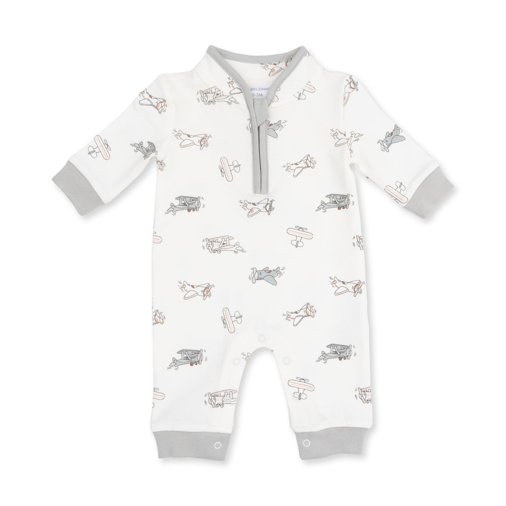 Zip Neck Romper (Vintage Airplane Pilots)