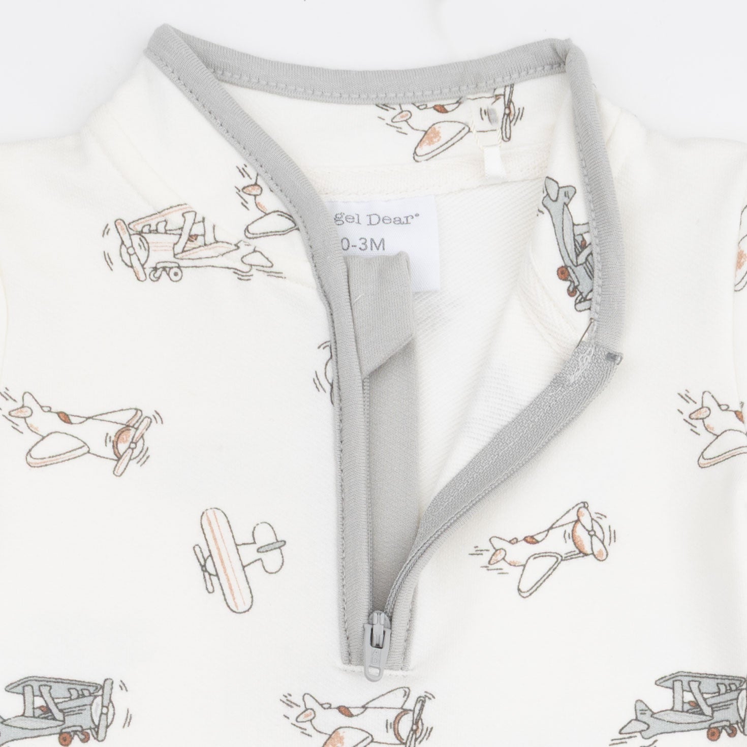 Zip Neck Romper (Vintage Airplane Pilots)