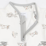 Zip Neck Romper (Vintage Airplane Pilots)