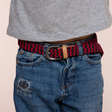 Boys Stretch Cord Braided Belt (Navy/ Red)