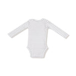 Lap Shoulder Bodysuit (Mineral Stripe Grey/White)
