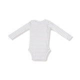 Lap Shoulder Bodysuit (Mineral Stripe Grey/White)