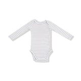 Lap Shoulder Bodysuit (Mineral Stripe Grey/White)