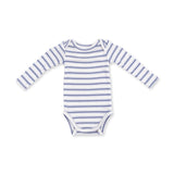 Long Sleeve Bodysuit (Vintage Stripe Blue)