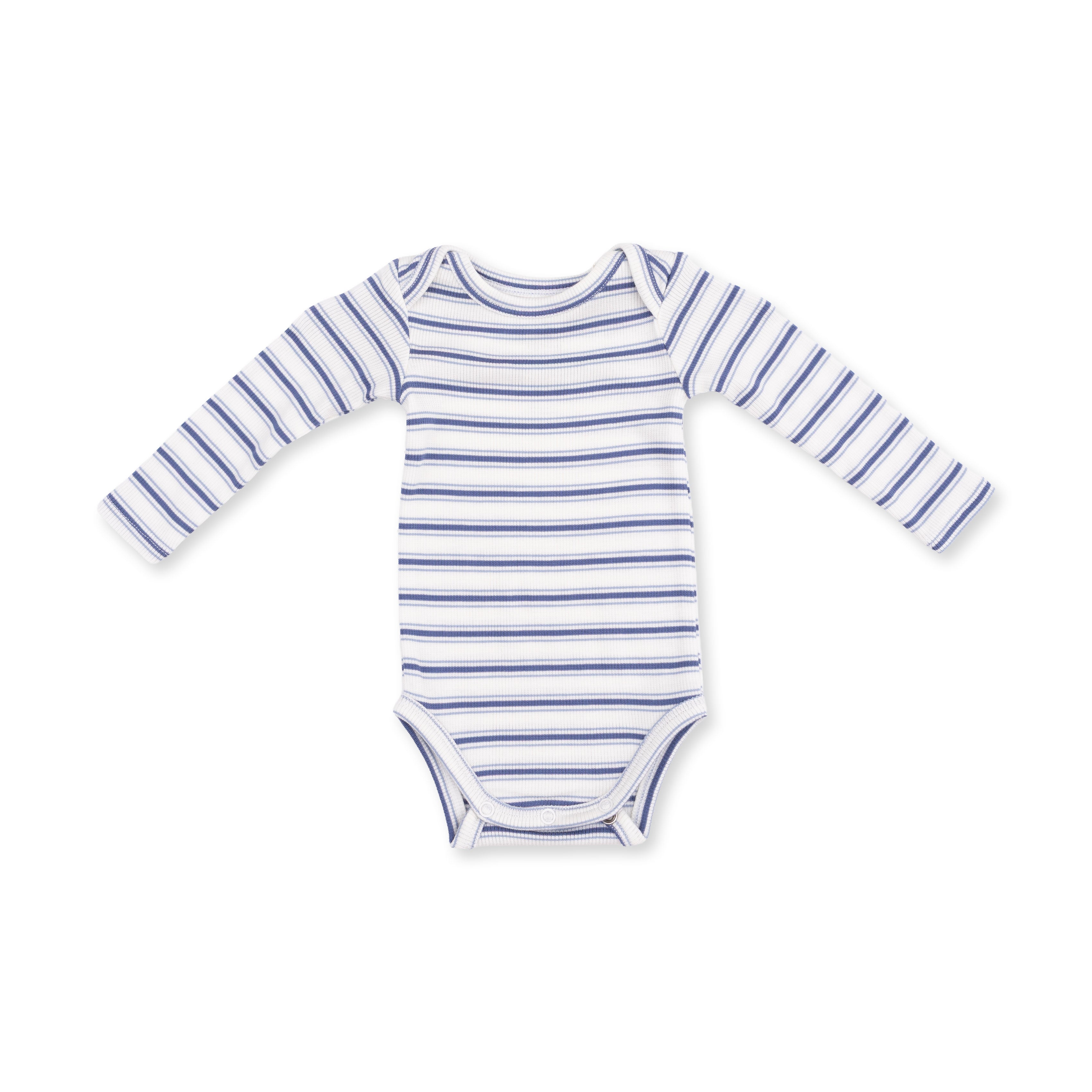 Long Sleeve Bodysuit (Vintage Stripe Blue)