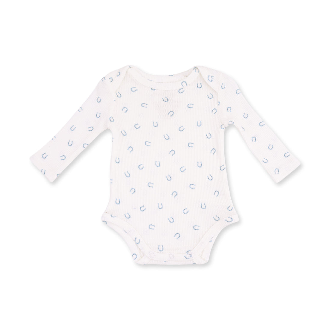 Long Sleeve Bodysuit (Little Horseshoes Blue)