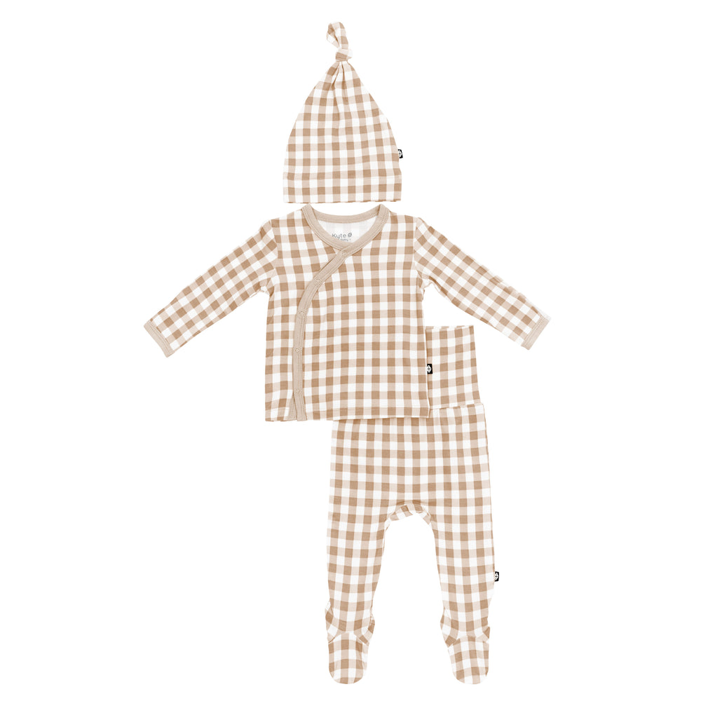 Take Me Home Set with Cap (Gingham Bisque)