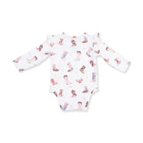 Ruffle Sleeve Bodysuit with Snap Shoulder (Buckarette Boots)