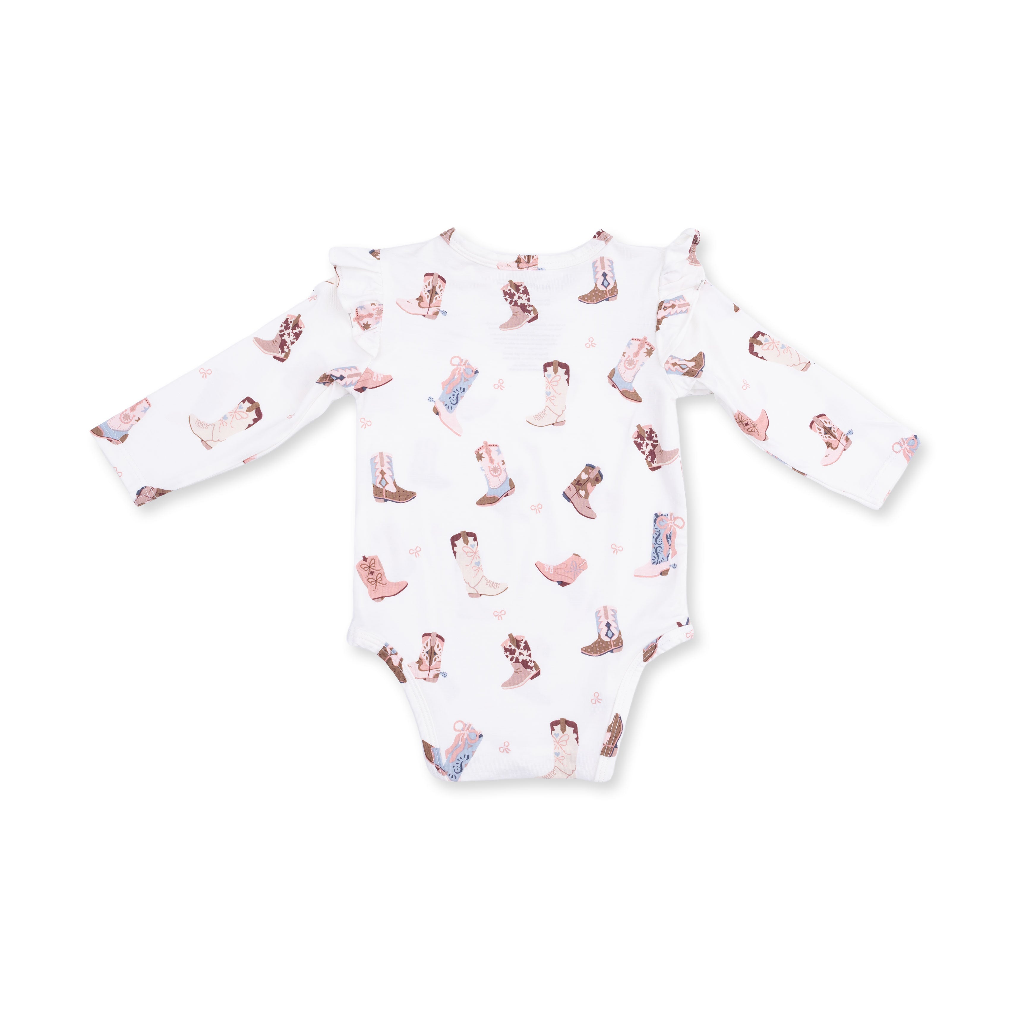 Ruffle Sleeve Bodysuit with Snap Shoulder (Buckarette Boots)