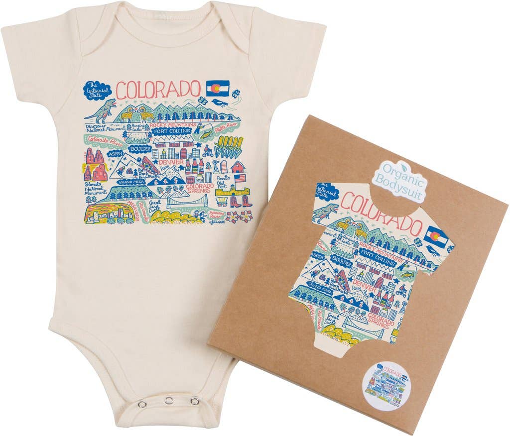 Organic Cotton Bodysuit (Colorado Map)